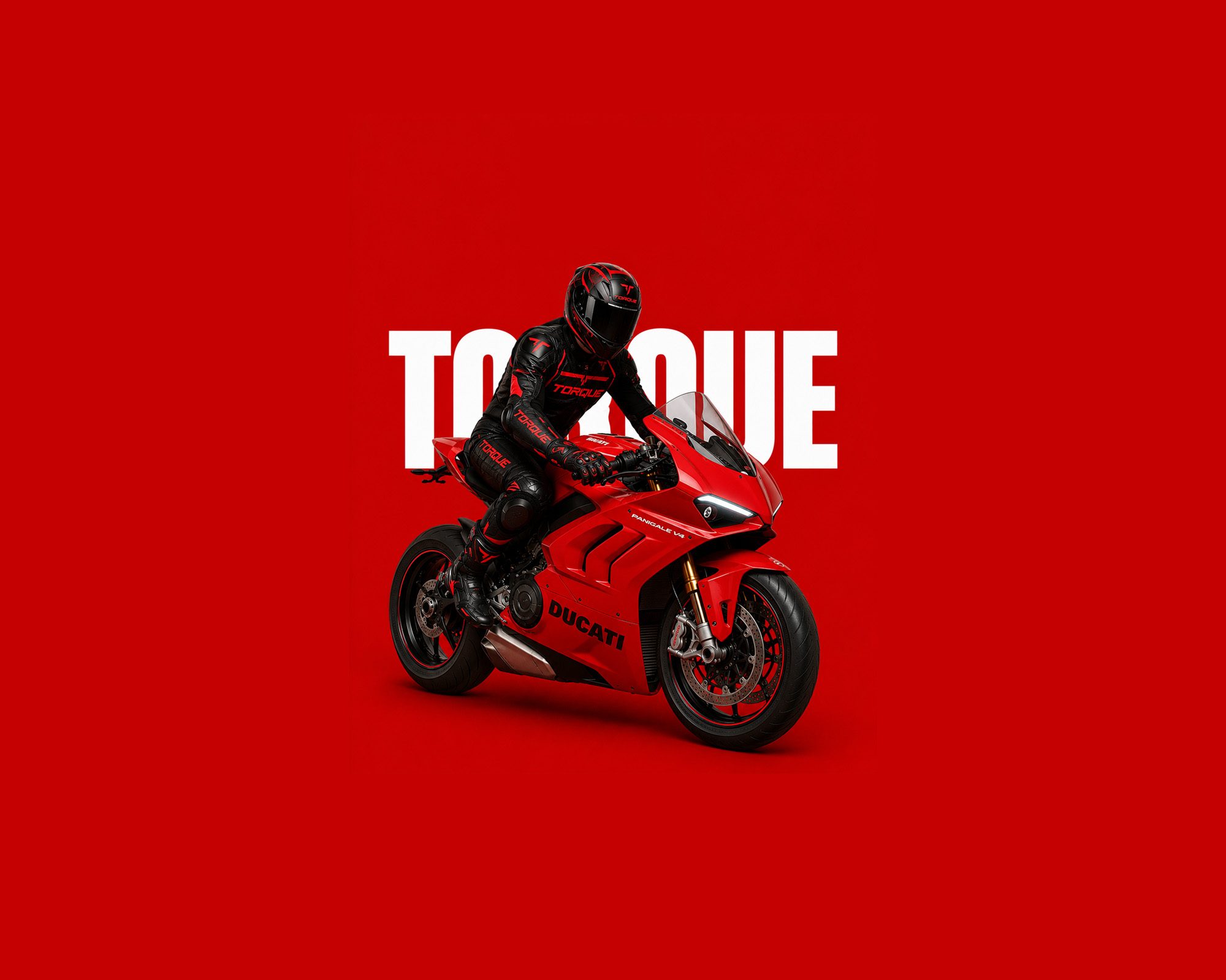 Torque Motorsports rider on a red Ducati Panigale V4